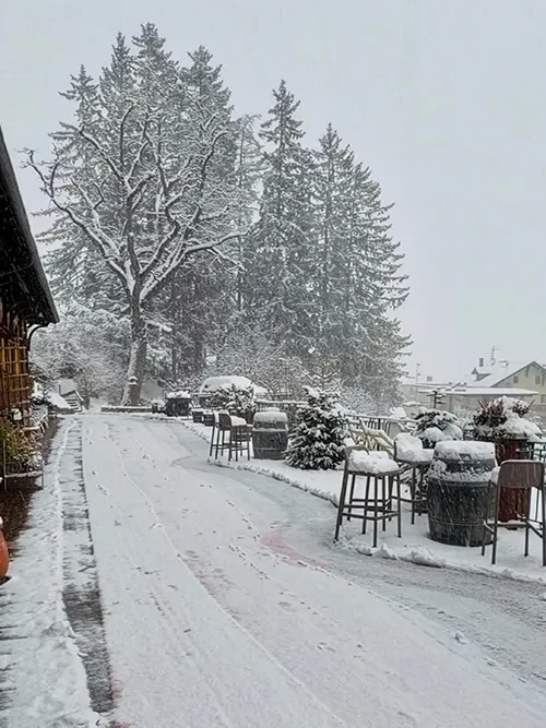 a neve em Andalo, nos Alpes italianos